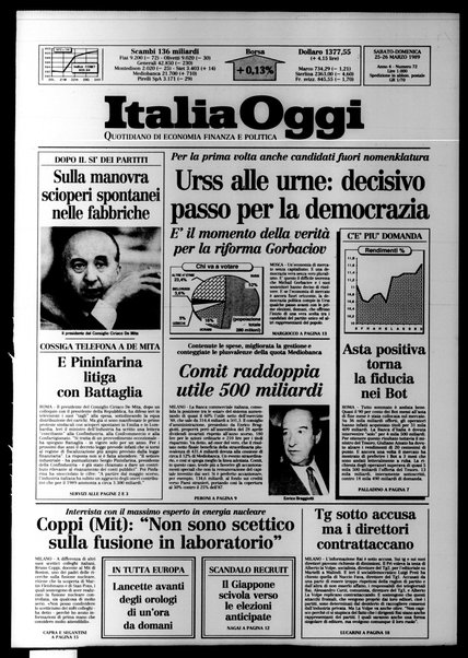 Italia oggi : quotidiano di economia finanza e politica